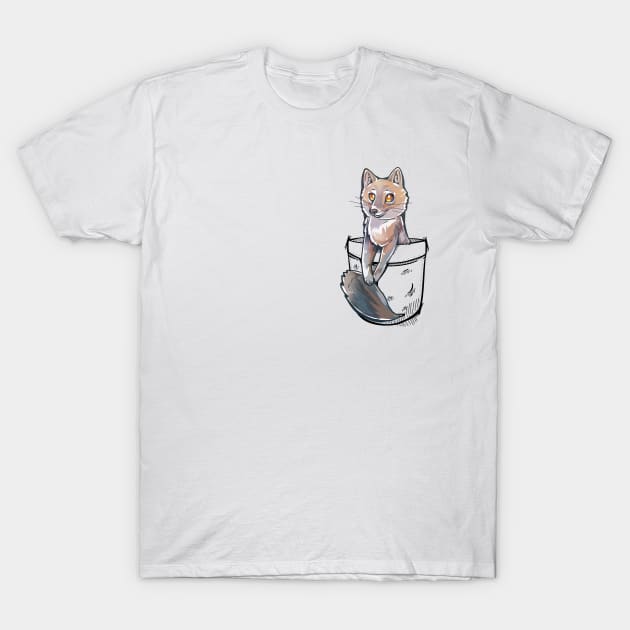 Pocket Cute Swift Fox T-Shirt by TechraPockets